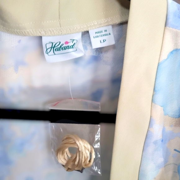 *NWOT* Haband, Chiffon Blue Floral Dipped hem Kimono Jacket / Cover Up SZ LP - Picture 2 of 6